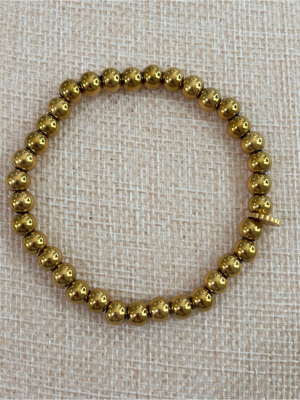 NEW Marlyn Schiff Waterproof Gold Beaded Stretch Bracelet 5mm